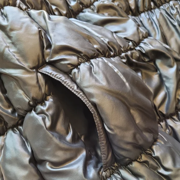 Vintage Rare Judy Scates for Raincheetahs Black Long Puffer Rain Coat - S/M - Picture 4 of 8